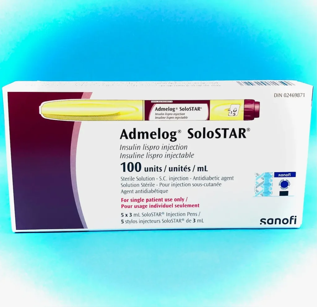 Admelog SoloSTAR insulin lispro injection pens 100 units/mL available from DrugsByCanada.com, a Canadian online pharmacy offering affordable insulin solutions for U.S. patients. Order Admelog at reduced prices with reliable cross-border shipping. Contact +1 888-349-5925 or email info@drugsbycanada.com for more details