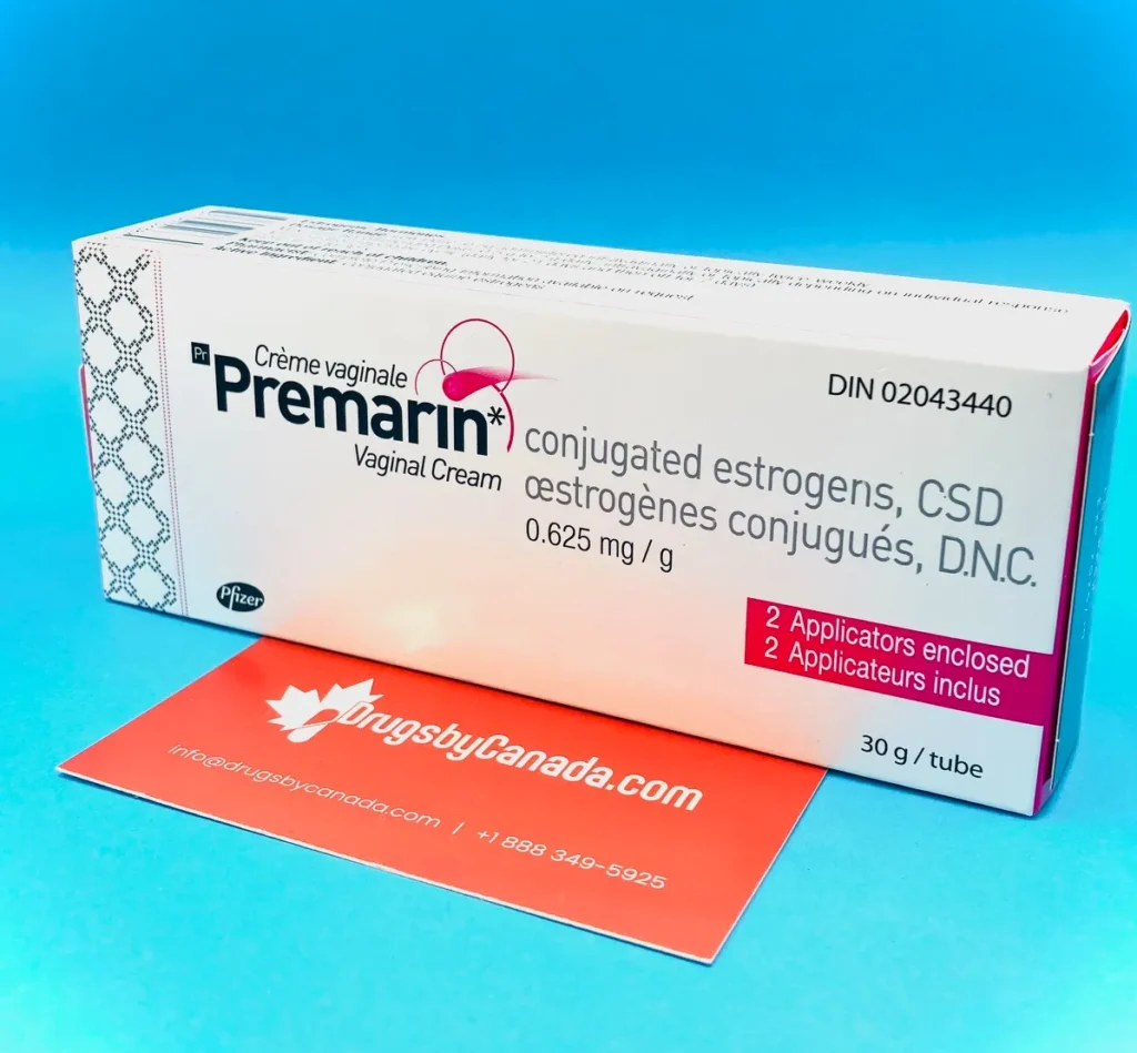 Premarin Vaginal Cream 0.625 mg/g - Available at DrugsByCanada.com, your trusted online Canadian pharmacy. Save on your prescription with fast shipping to the USA. Includes applicators.