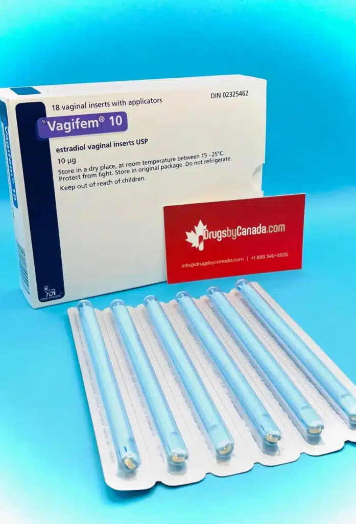 Vagifem 10 Estradiol Vaginal Inserts – Buy from Canada and Save! Get 18 easy-to-use inserts with applicators, providing relief for vaginal atrophy symptoms. Shipped directly from a Canadian pharmacy, Vagifem 10 offers the same quality at lower prices than in the U.S. Ideal for American patients seeking affordable hormone therapy with reliable service. Shop now at DrugsByCanada.com and experience quick shipping, dedicated support, and significant savings on your prescription needs!